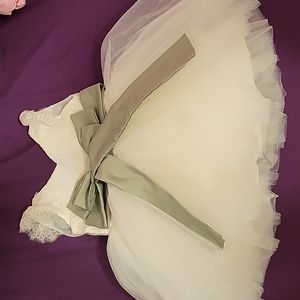 3t custom made flower girl dress beaded top. Tulle bottom